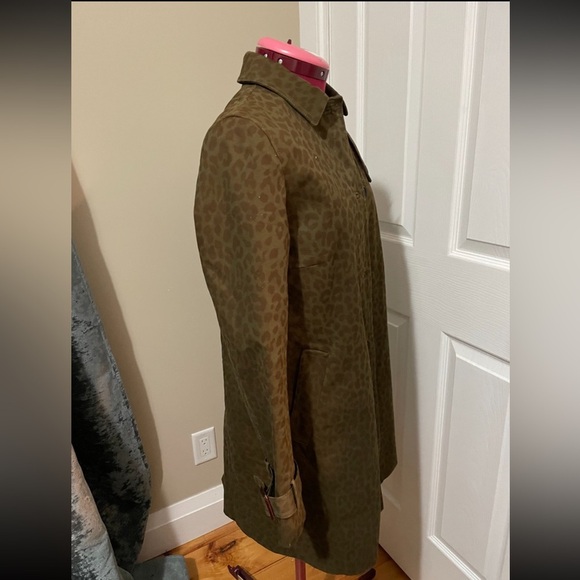 Zara Basic Brown Leopard Print Trench Coat - Picture 2 of 4